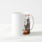 Natuurlijke Heks: Halloween Heks Custom Cup Koffiemok (Voorkant rechts)