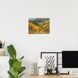 Natuurlijke herfst gele bladeren poster