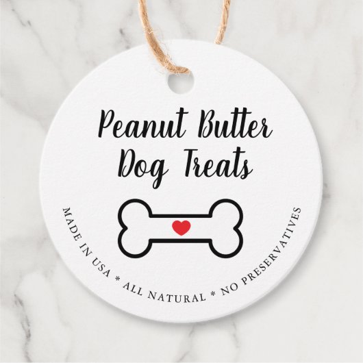 Natuurlijke honden lekkernij bedankjes labels (Voorkant)