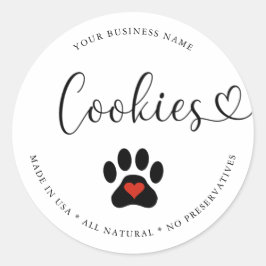 Natuurlijke hondenkoekjes van gourmet kwaliteit ronde sticker