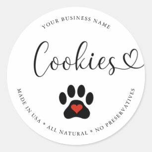 Natuurlijke hondenkoekjes van gourmet kwaliteit ronde sticker
