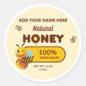 Natuurlijke Honey Bee Jar Appiary Business Labels (Voorkant)