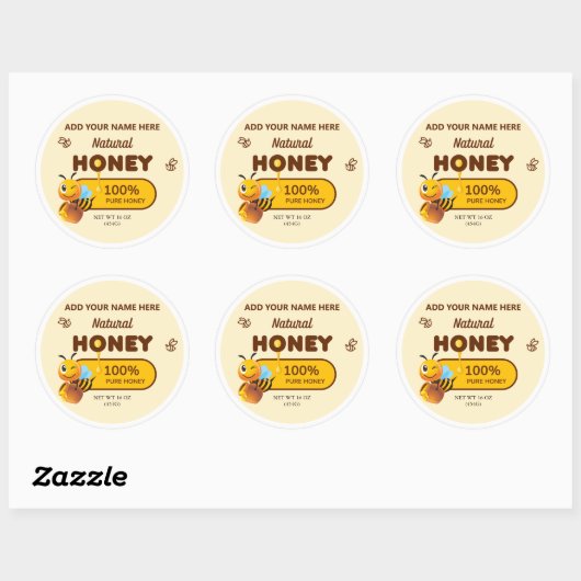 Natuurlijke Honey Bee Jar Appiary Business Labels (Vel)