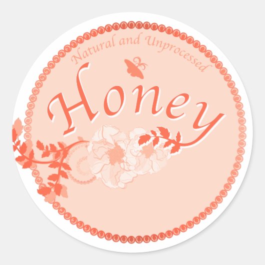 Natuurlijke honing ronde sticker (Voorkant)