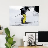 Natuurlijke hoogbouw — Ski Jump Landing Poster (Thuiskantoor)