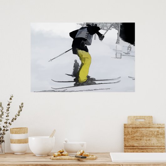 Natuurlijke hoogbouw — Ski Jump Landing Poster (Keuken)