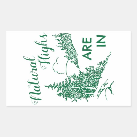 Natuurlijke hoogten zijn in rechthoekige sticker (Voorkant)