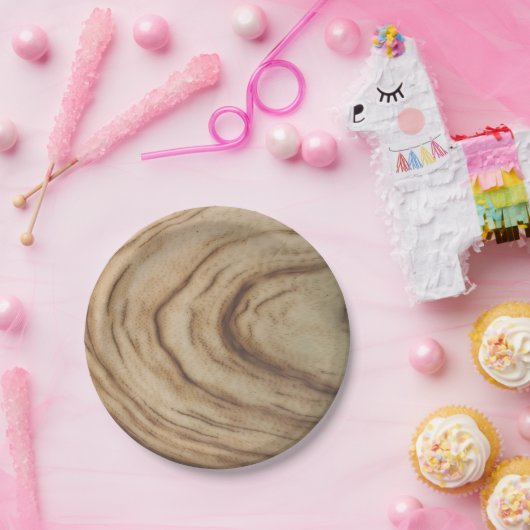 Natuurlijke Hout Grain Rustieke Party Wedding Papieren Bordje (Feest)