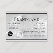 Natuurlijke houtkorrels Witte houten planken Logo  Visitekaartje (Achterkant)