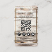 Natuurlijke houtstijl-Social Media QR Code Visitekaartje (Voorkant)