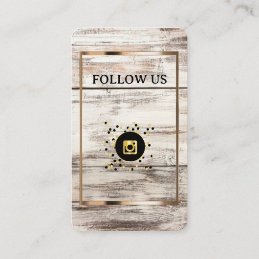 Natuurlijke houtstijl-Social Media QR Code Visitekaartje (Achterkant)