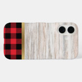 Natuurlijke houtstructuur en Buffalo Plaid Case-Mate iPhone Case (Achterkant (horizontaal))
