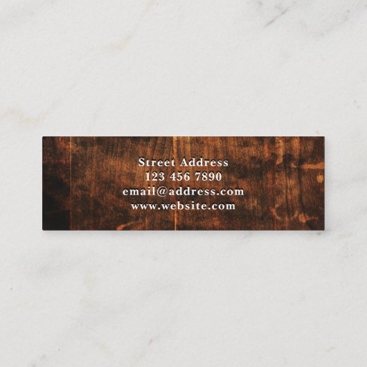 Natuurlijke houttextuur mini visitekaartje (Achterkant)