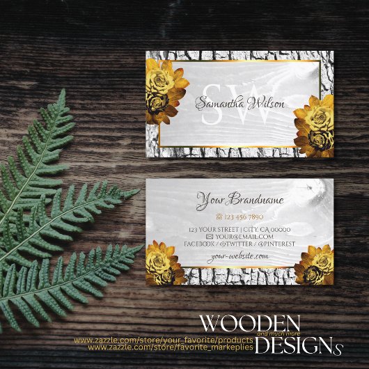 Natuurlijke Initialen met natuurlijke Florence Wit Visitekaartje