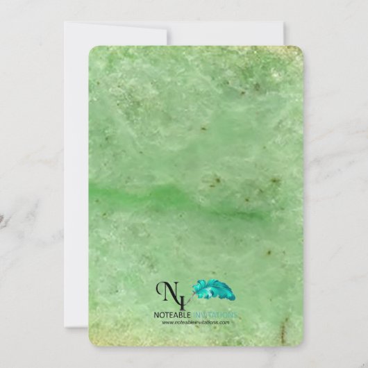 Natuurlijke Jade 35e Huwelijksjubileum Uitnodiging (Achterkant)