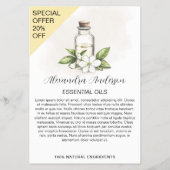 Natuurlijke Jasmin Etherische Oliën Aquarel Bloemm Flyer (Voorkant)