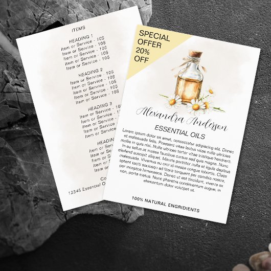 Natuurlijke Kamille Etherische Oliën Waterverf Blo Flyer