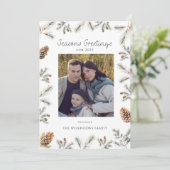 Natuurlijke kerst folage foto xmas feestdagenkaart (Staand voorkant)