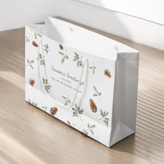 Natuurlijke kerst folage foto xmas groot cadeauzakje