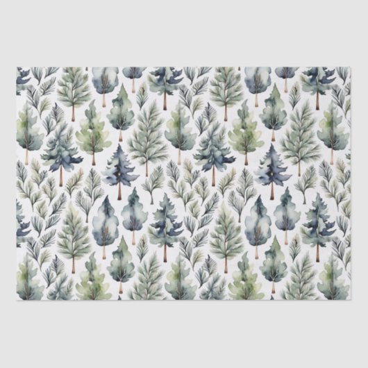 Natuurlijke Kerstboom elegante aquarel weefsel Tissuepapier (Voorkant)