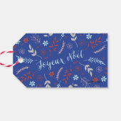 Natuurlijke kerstfeestdag van Noël in Indigo Cadeaulabel (Achterkant Horizontaal)