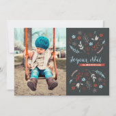 Natuurlijke kerstfeestdag van Noël in Slate Feestdagenkaart (Voorkant)