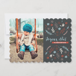 Natuurlijke kerstfeestdag van Noël in Slate Feestdagenkaart