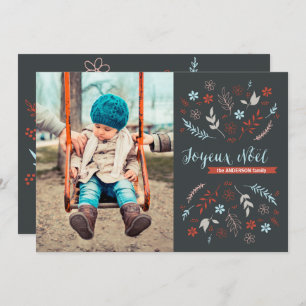 Natuurlijke kerstfeestdag van Noël in Slate Feestdagenkaart