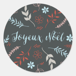 Natuurlijke kerstfeestdag van Noël in Slate Ronde Sticker