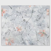 Natuurlijke kerstmis Eenvoudig Poinsettia-ontwerp Cadeaupapier (Vlak)