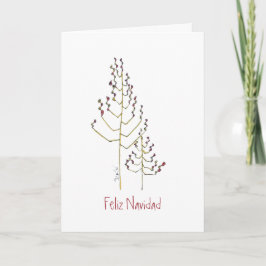 Natuurlijke Kerstmis Feliz Navidad Feestdagen Kaart