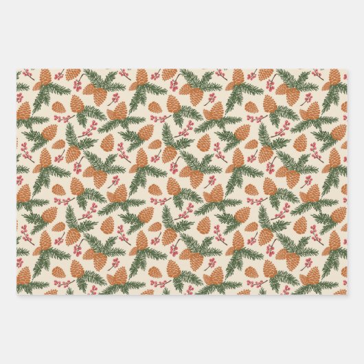 Natuurlijke Kerstmis Inpakpapier Vel (Voorkant 2)