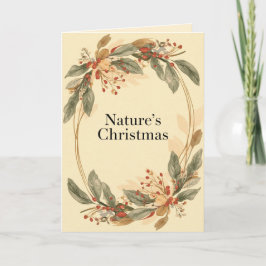 Natuurlijke Kerstmis – Minimaal Botanisch Kerstfee Kaart