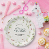 Natuurlijke Kerstmis minimaal elegant botanisch pa Papieren Bordje (Feest)