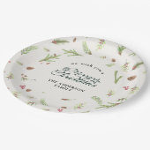 Natuurlijke Kerstmis minimaal elegant botanisch pa Papieren Bordje (Gekanteld)