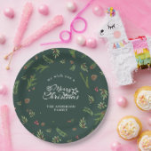 Natuurlijke Kerstmis minimaal elegant botanisch pa Papieren Bordje (Feest)