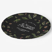 Natuurlijke Kerstmis minimaal elegant botanisch pa Papieren Bordje (Gekanteld)