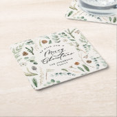 Natuurlijke Kerstmis minimale elegante botanische Kartonnen Onderzetters (Schuin)