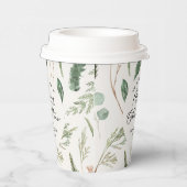 Natuurlijke Kerstmis minimale elegante botanische Papieren Bekers (Rechts)