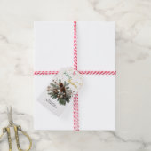 Natuurlijke Kersttak Cluster Rustieke Kerst  Cadeaulabel (Met Touw)