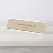 Natuurlijke kleur Klassieke lijntextuur Bureau Naambordje (Voorkant)