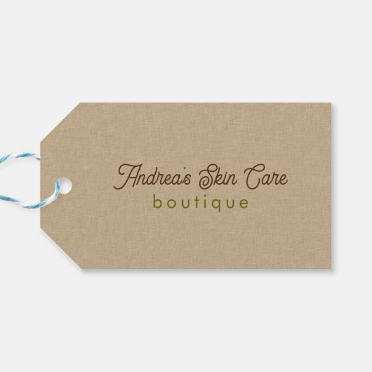 Natuurlijke kleur Klassieke lijntextuur Cadeaulabel (Achterkant Horizontaal)