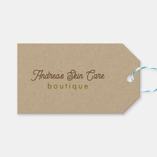 Natuurlijke kleur Klassieke lijntextuur Cadeaulabel (Voorkant (Horizontaal))