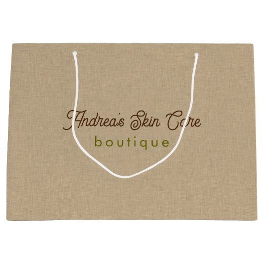 Natuurlijke kleur Klassieke lijntextuur Groot Cadeauzakje (Voorkant)