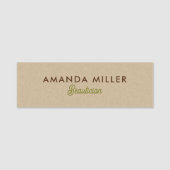 Natuurlijke kleur Klassieke lijntextuur Naamplaatje (Voorkant)