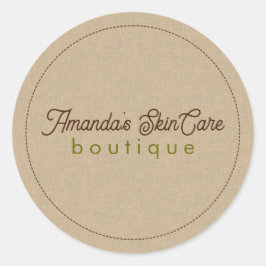 Natuurlijke kleur Klassieke lijntextuur Ronde Sticker