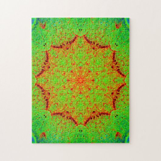 Natuurlijke kleuren Star Mandala Legpuzzel (Verticaal)