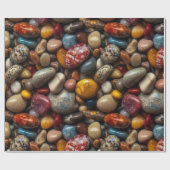 Natuurlijke kleurige kieuwen achtergrond cadeaupapier (Vlak)