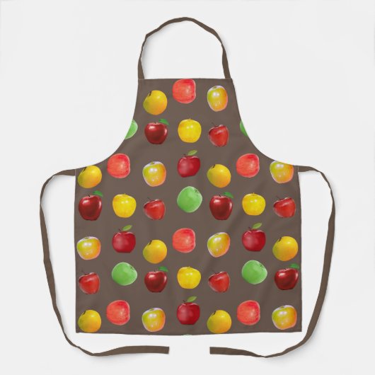 Natuurlijke kleurrijke appels op bruin schort (Voorkant)