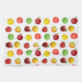 Natuurlijke kleurrijke appels op White Kitchen Tow Theedoek (Horizontaal)